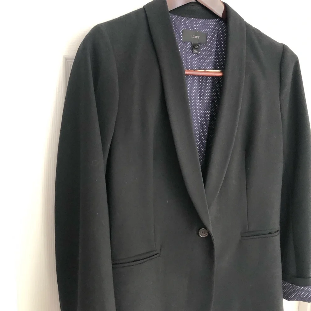 J. Crew Black Shawl Collar Single-Button Blazer